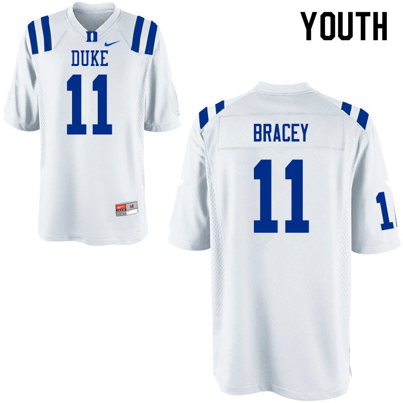 Youth #11 Scott Bracey Duke Blue Devils College Football Jerseys Sale-White